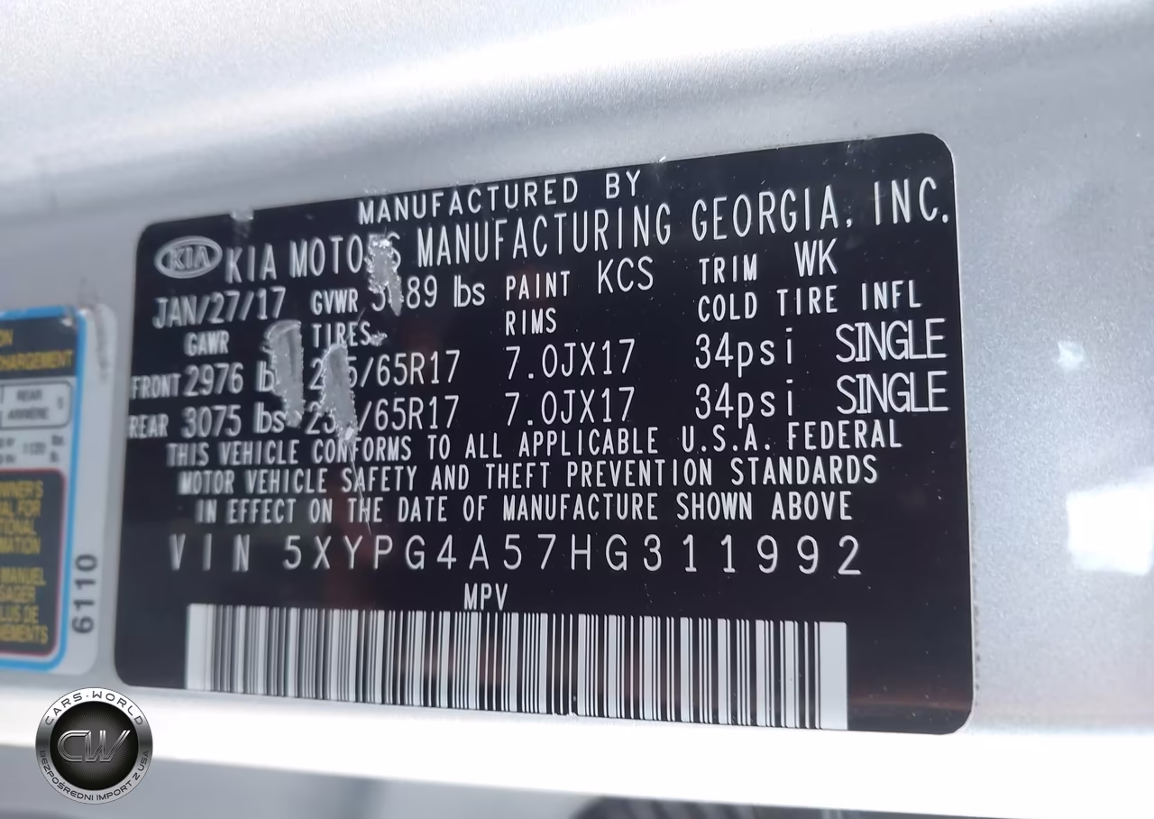 2017 Kia Sorento 3.3L Lx VIN:5XYPG4A57HG311992 - 9