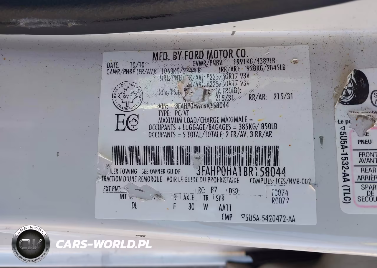 2011 Ford Fusion Se VIN:3FAHP0HA1BR158044 - 9
