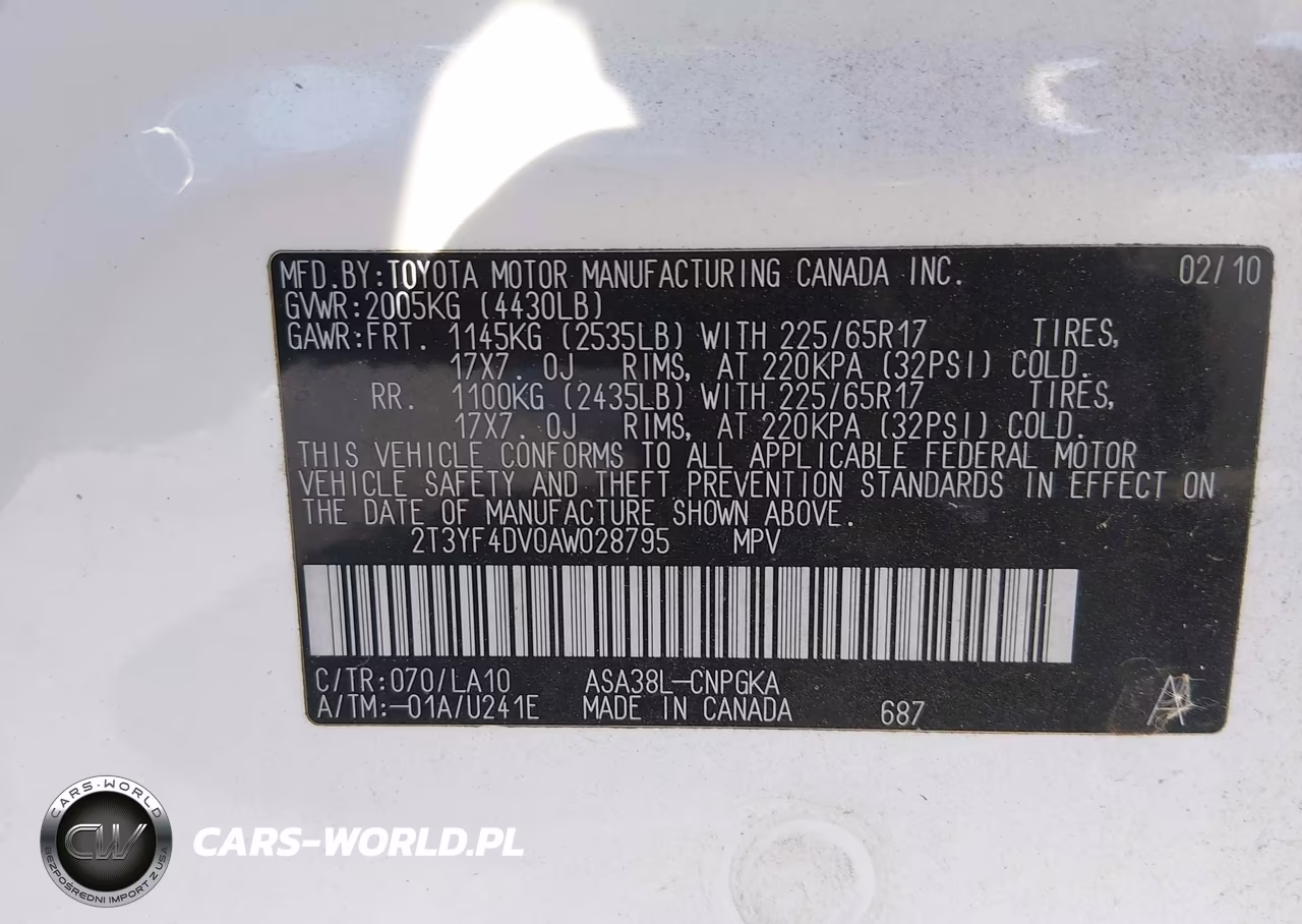2010 Toyota Rav4 Limited VIN:2T3YF4DV0AW028795 - 9