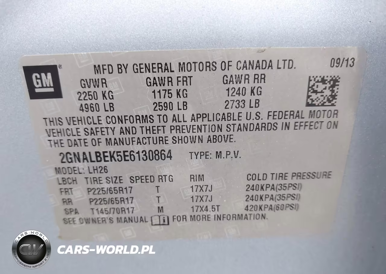2014 Chevrolet Equinox 1Lt VIN:2GNALBEK5E6130864 - 9