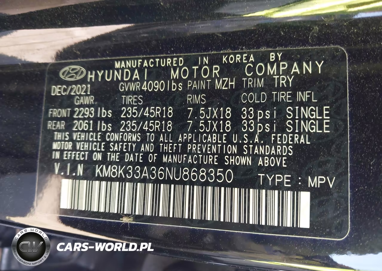 2022 Hyundai Kona N Line VIN:KM8K33A36NU868350 - 9