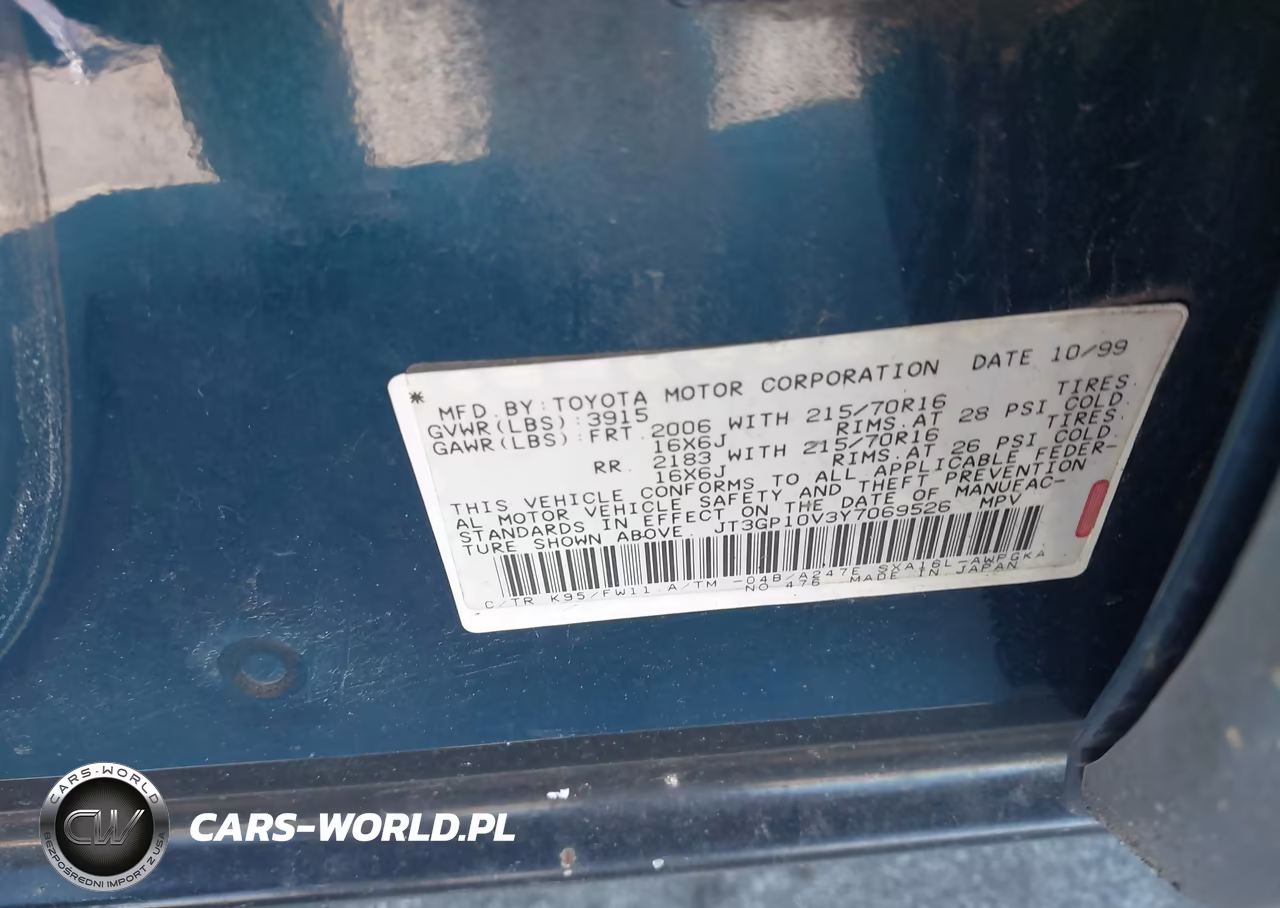 2000 Toyota Rav4 VIN:JT3GP10V3Y7069526 - 9