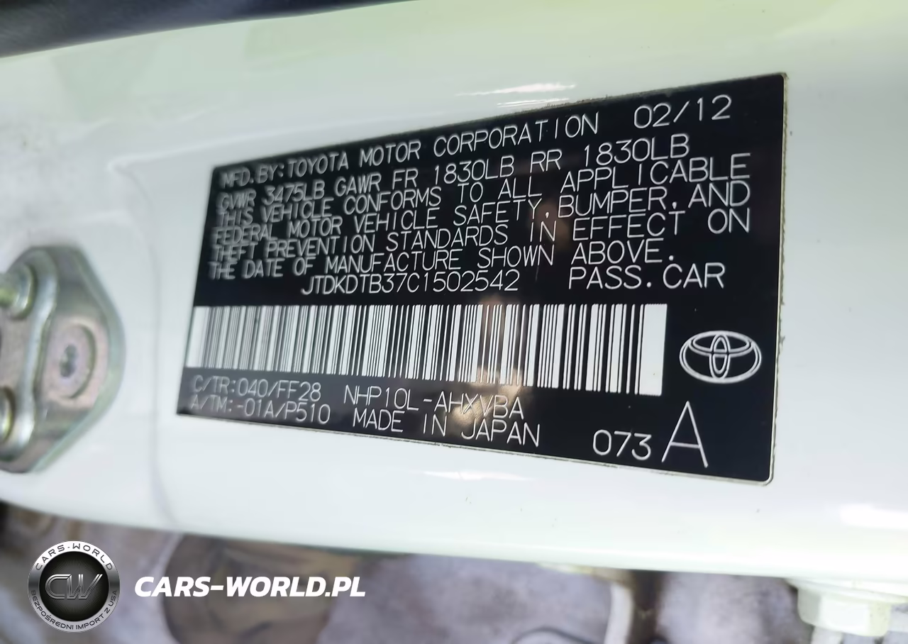 2012 Toyota Prius C Two VIN:JTDKDTB37C1502542 - 9