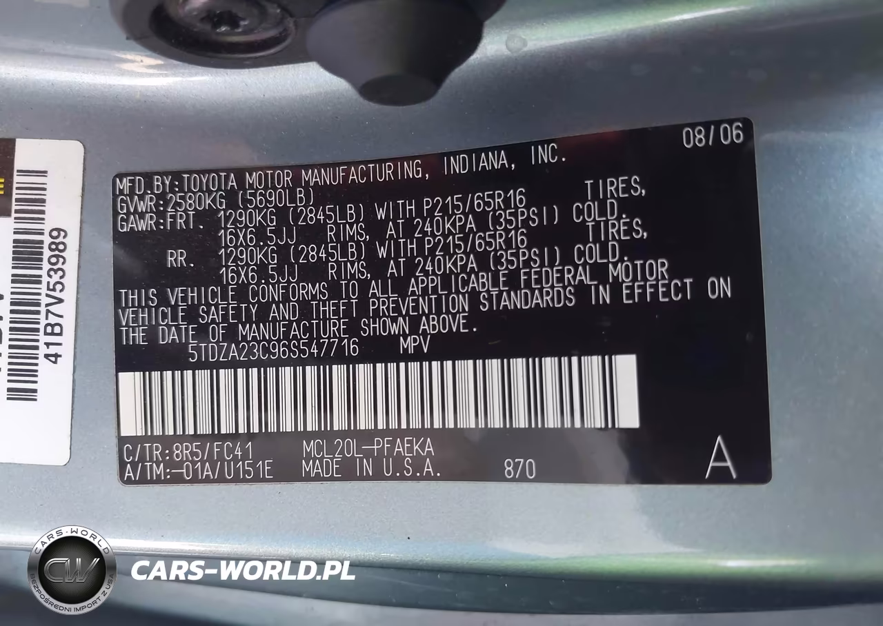 2006 Toyota Sienna Le VIN:5TDZA23C96S547716 - 9