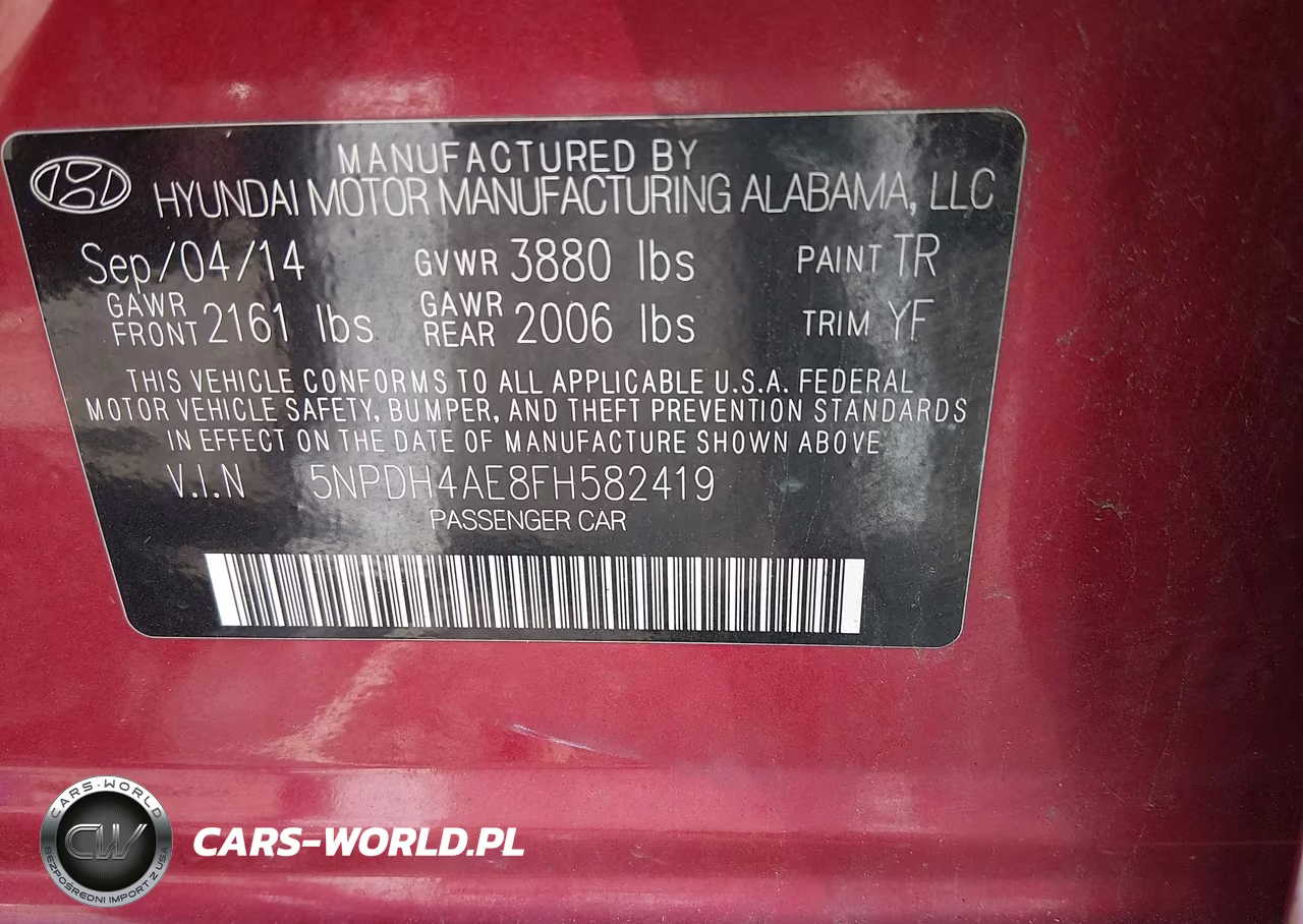 2015 Hyundai Elantra Se VIN:5NPDH4AE8FH582419 - 9