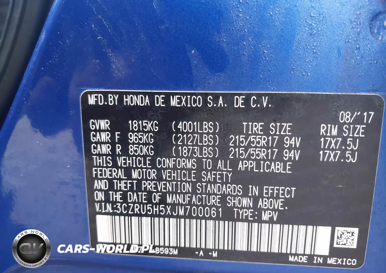 2018 Honda Hr-V Ex VIN:3CZRU5H5XJM700061 - 9