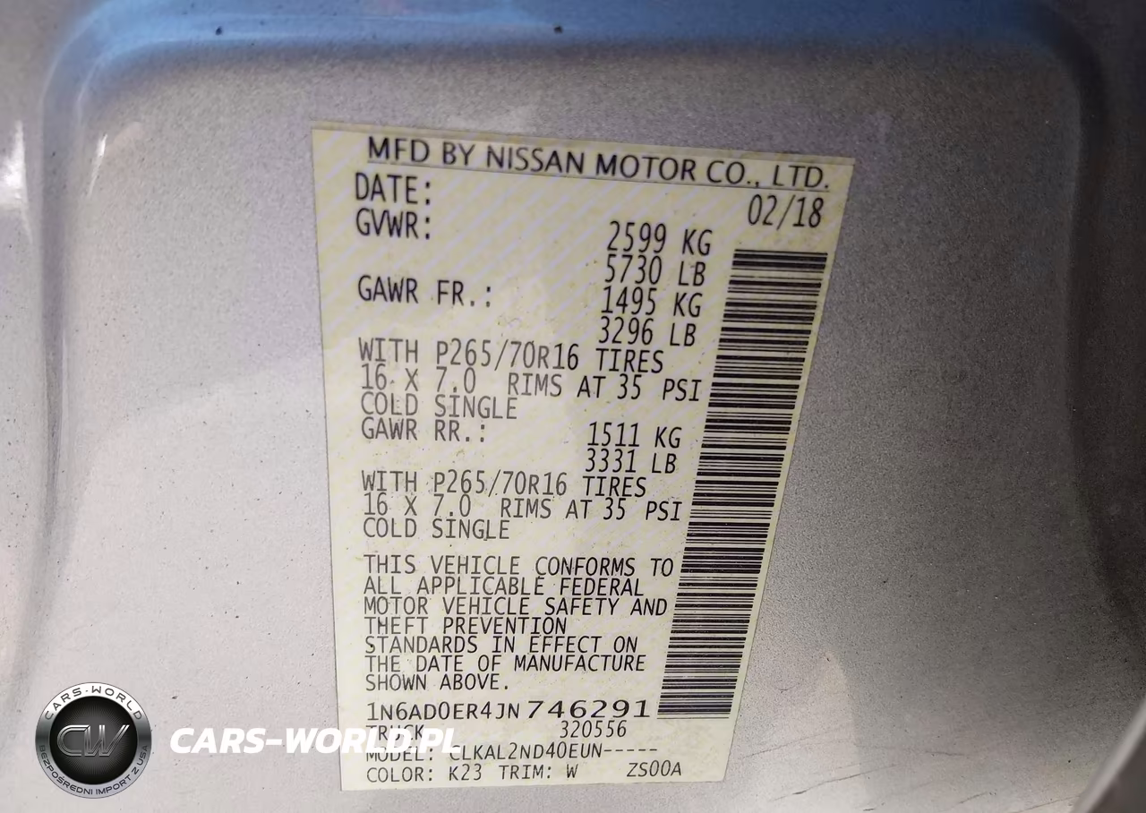 2018 Nissan Frontier Sv VIN:1N6AD0ER4JN746291 - 9