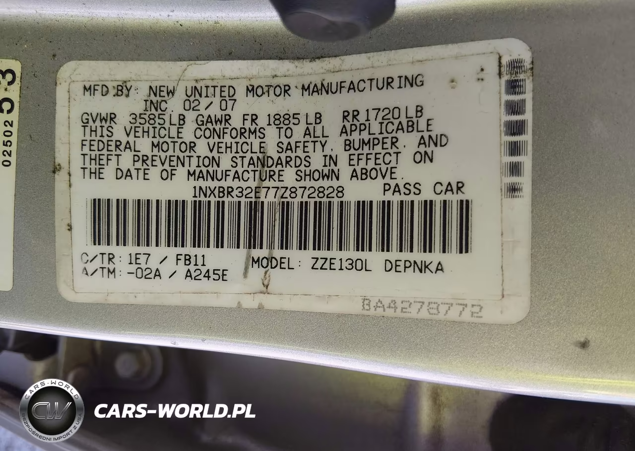 2007 Toyota Corolla Le VIN:1NXBR32E77Z872828 - 9