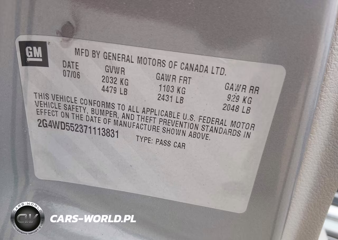 2007 Buick Lacrosse Cxl VIN:2G4WD552371113831 - 9
