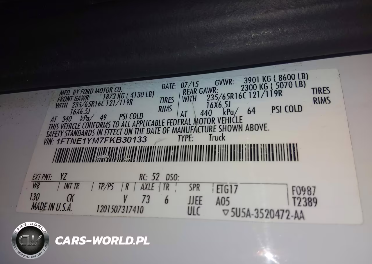 2015 Ford Transit-150 VIN:1FTNE1YM7FKB30133 - 9