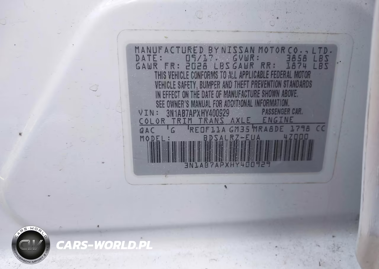 2017 Nissan Sentra Sr VIN:3N1AB7APXHY400929 - 9