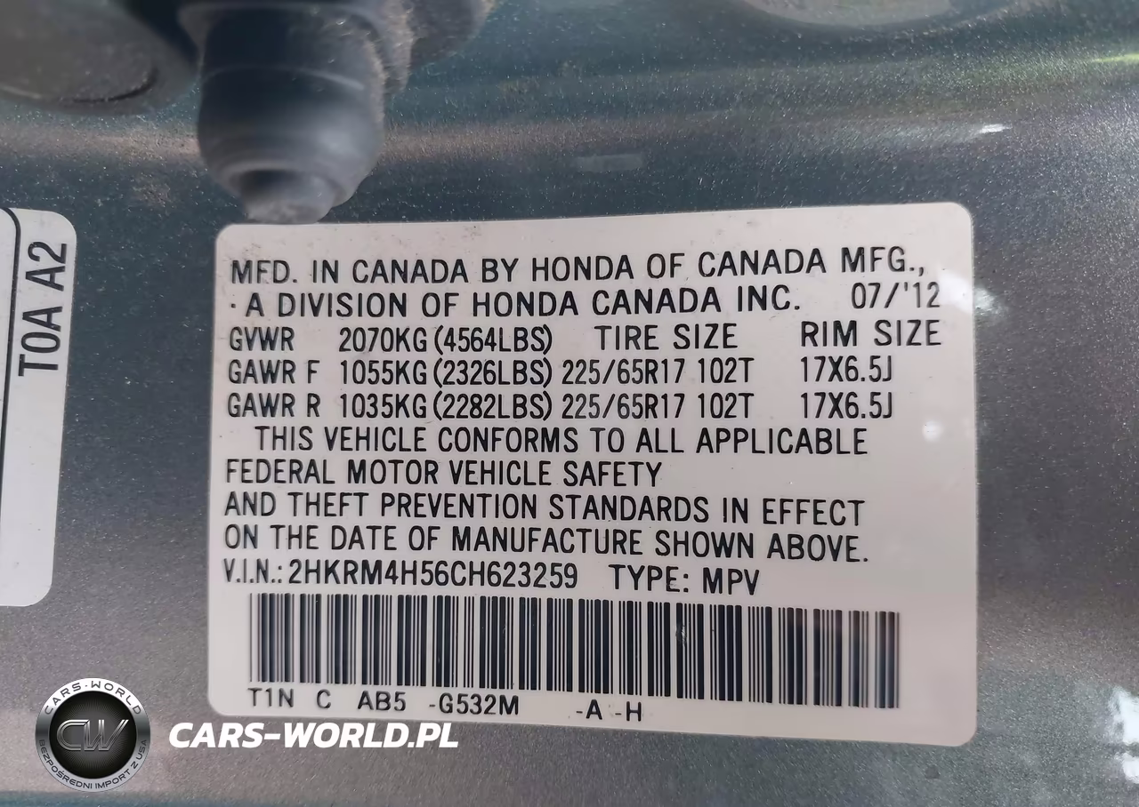 2012 Honda Cr-V Ex VIN:2HKRM4H56CH623259 - 9