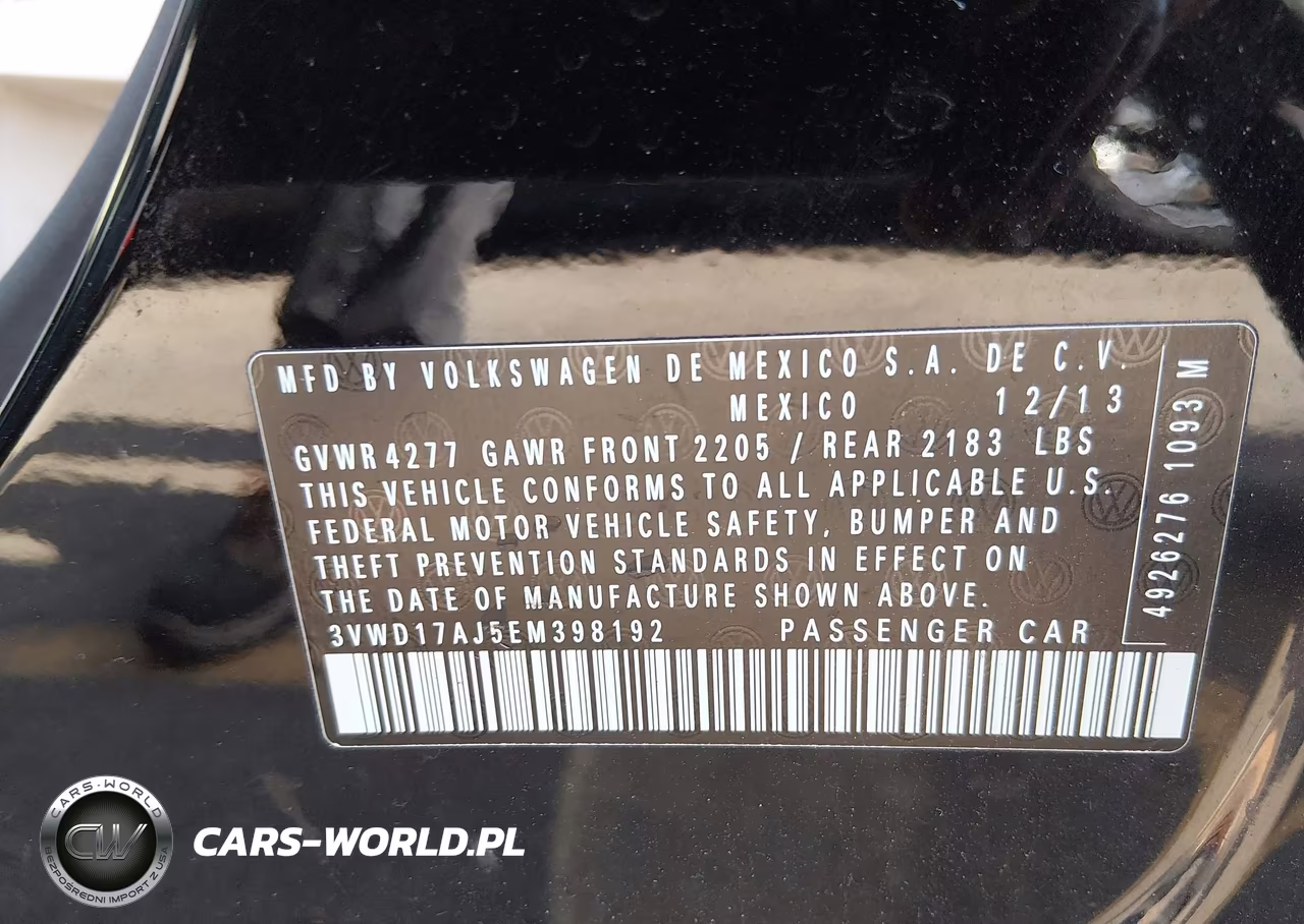 2014 Volkswagen Jetta 1.8T Se VIN:3VWD17AJ5EM398192 - 9