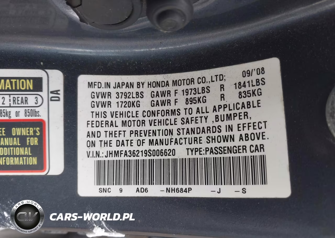 2009 Honda Civic Hybrid VIN:JHMFA36219S006620 - 9