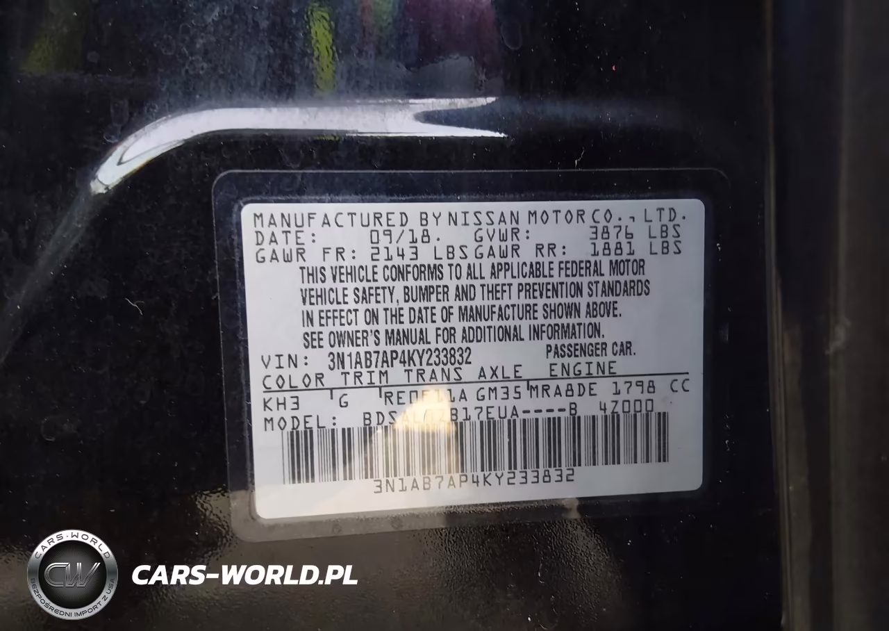 2019 Nissan Sentra S VIN:3N1AB7AP4KY233832 - 9