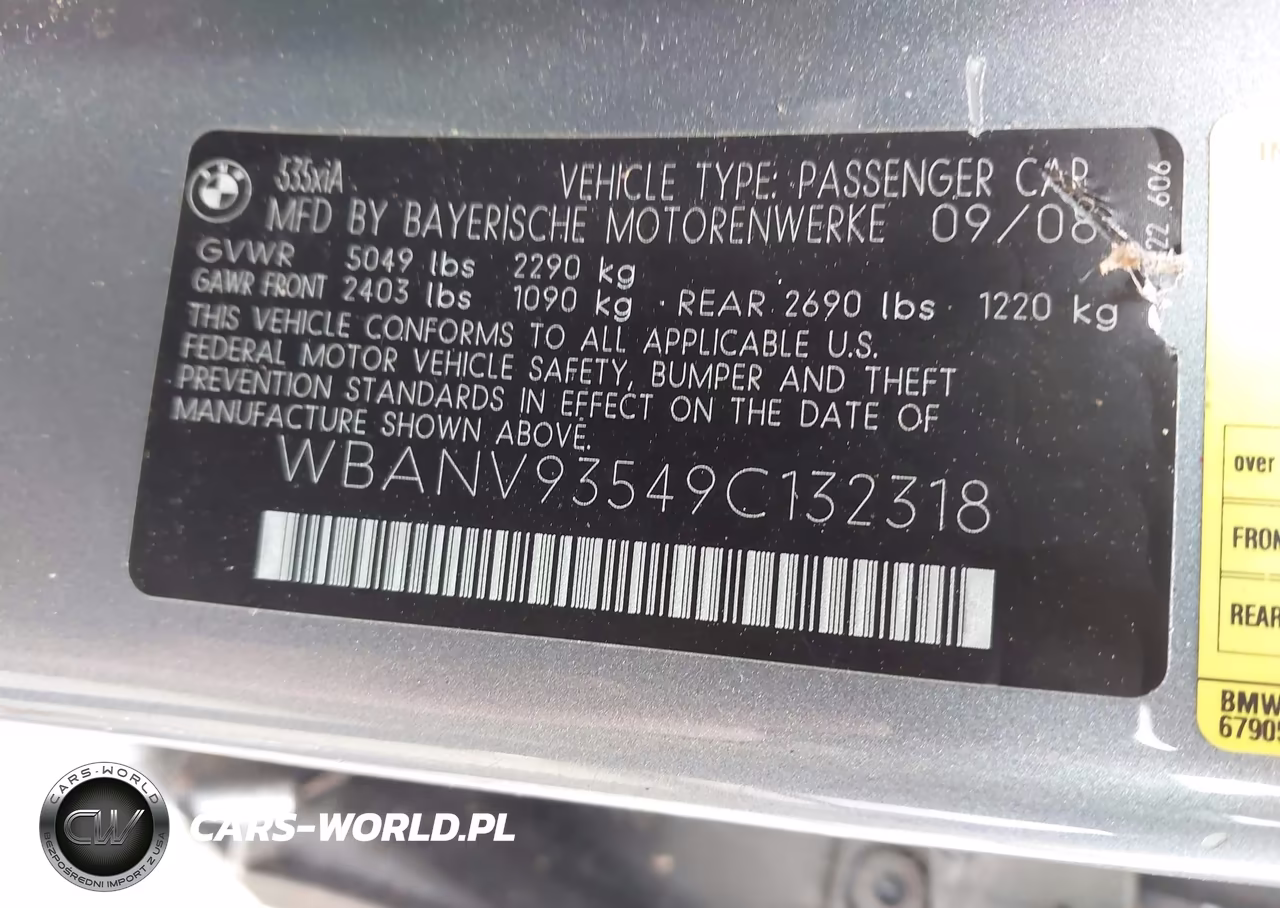2009 BMW 535I xDrive VIN:WBANV93549C132318 - 9
