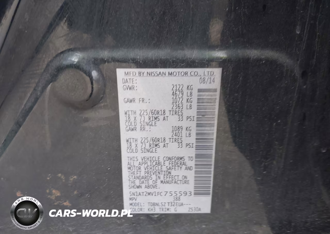 2015 Nissan Rogue Sl VIN:5N1AT2MV1FC755593 - 9
