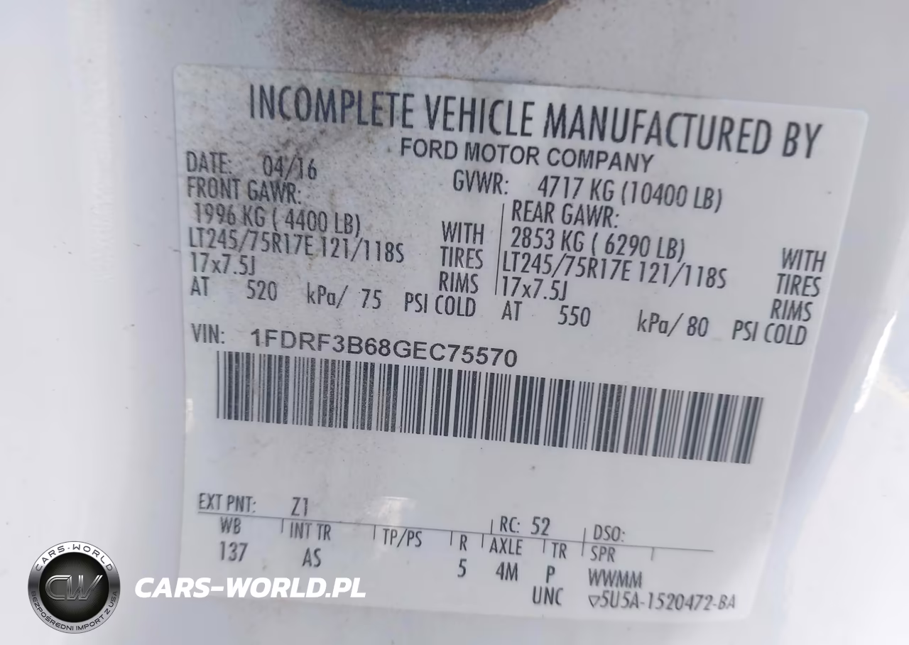 2016 Ford F-350 Xl VIN:1FDRF3B68GEC75570 - 9