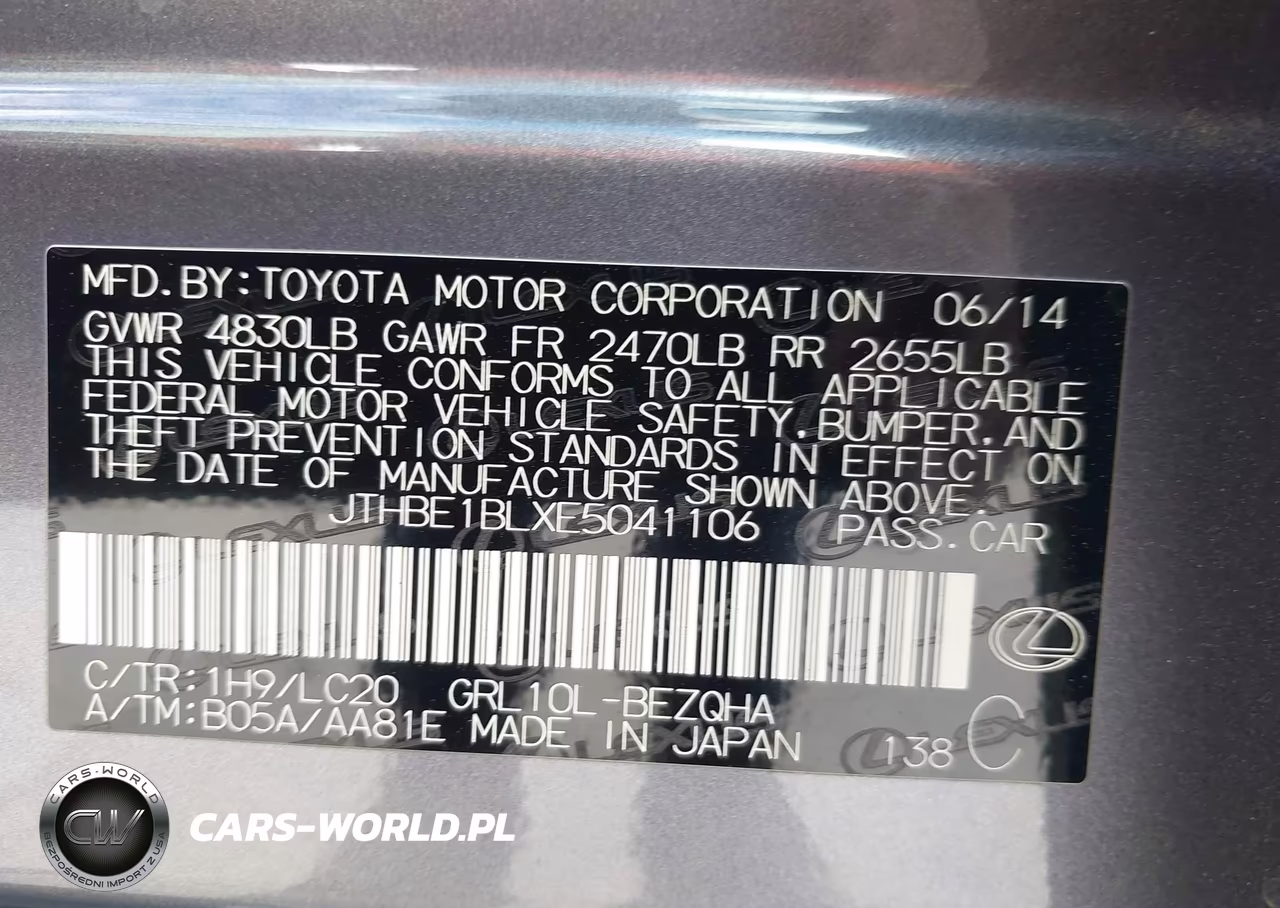 2014 Lexus Gs 350 VIN:JTHBE1BLXE5041106 - 9