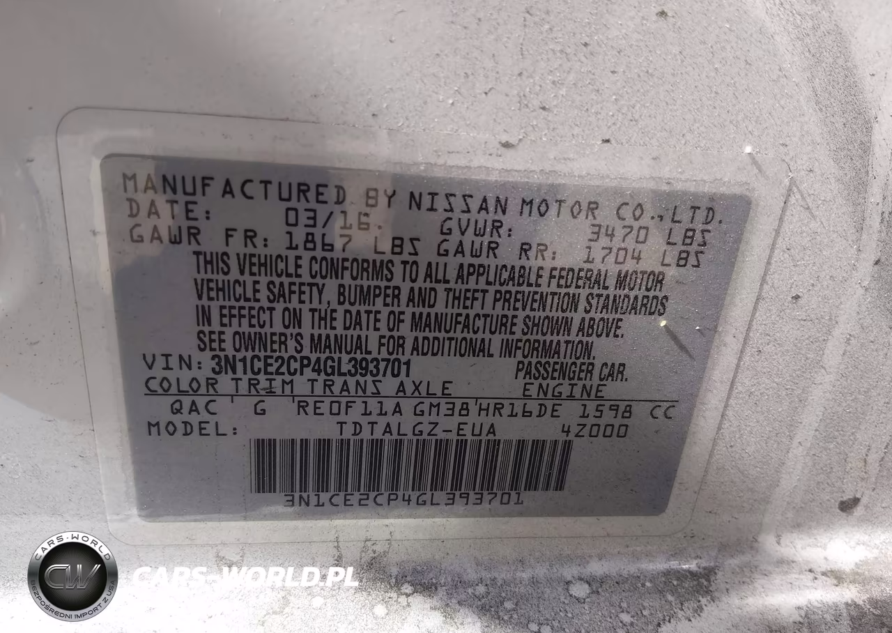 2016 Nissan Versa Note Sr VIN:3N1CE2CP4GL393701 - 9