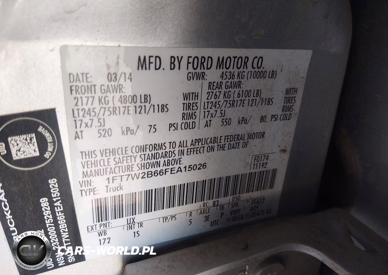 2015 Ford F-250 Xl VIN:1FT7W2B66FEA15026 - 9
