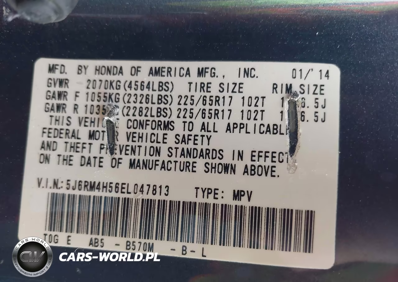 2014 Honda Cr-V Ex VIN:5J6RM4H56EL047813 - 9
