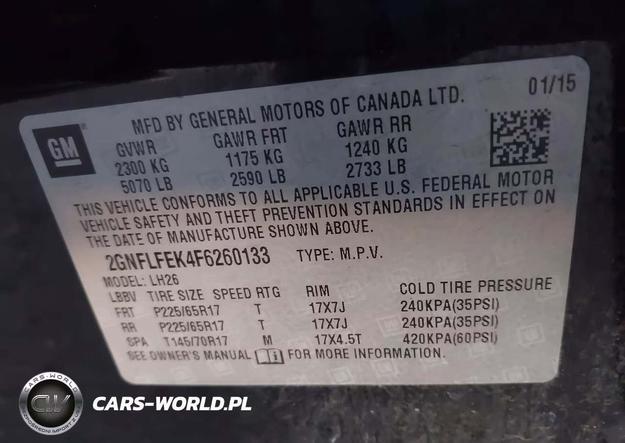2015 Chevrolet Equinox 1Lt VIN:2GNFLFEK4F6260133 - 9
