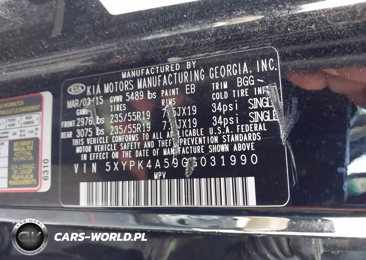 2016 Kia Sorento 3.3L Sx VIN:5XYPK4A59GG031990 - 9