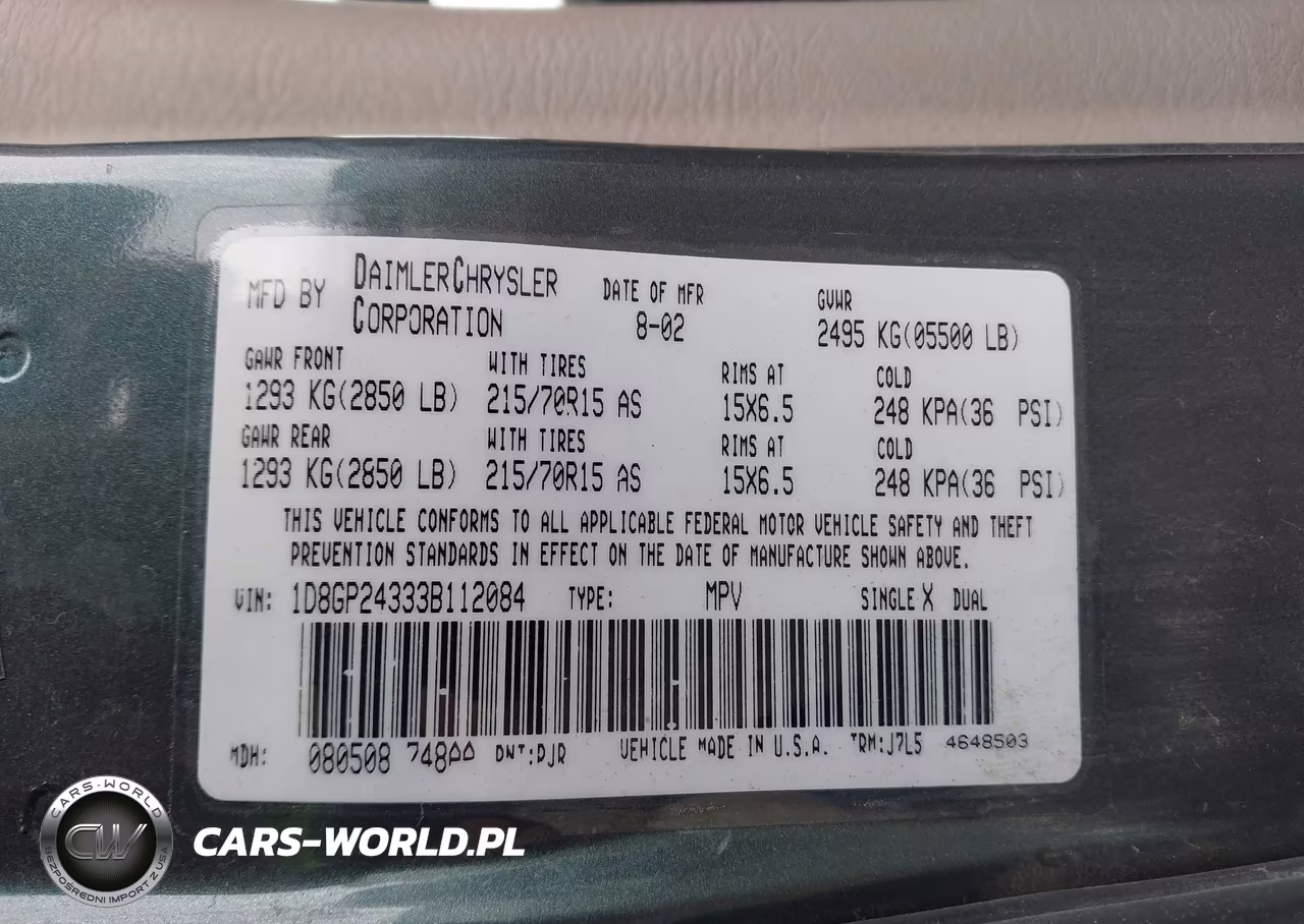2003 Dodge Grand Caravan Se VIN:1D8GP24333B112084 - 9