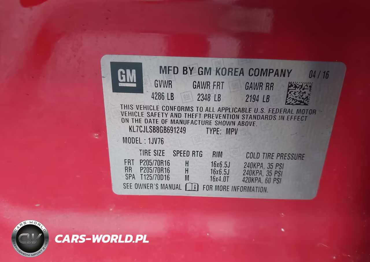 2016 Chevrolet Trax Lt VIN:KL7CJLSB8GB691249 - 9