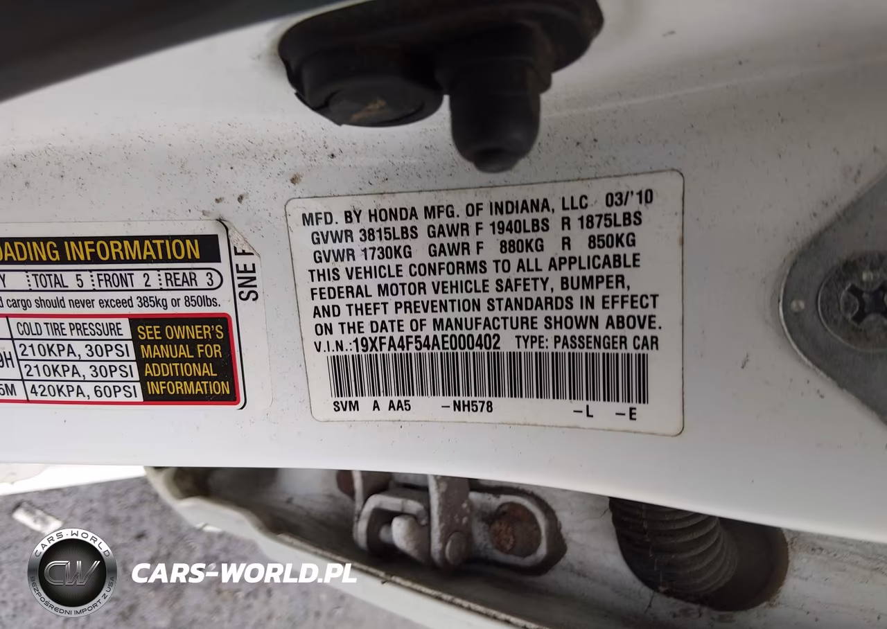 2010 Honda Civic Gx VIN:19XFA4F54AE000402 - 9