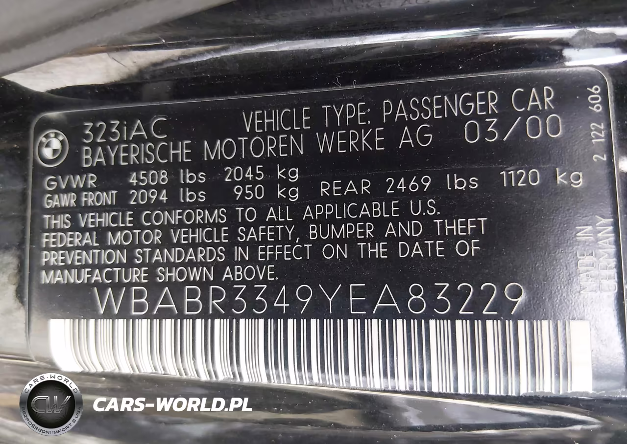 2000 BMW 323Ci VIN:WBABR3349YEA83229 - 9