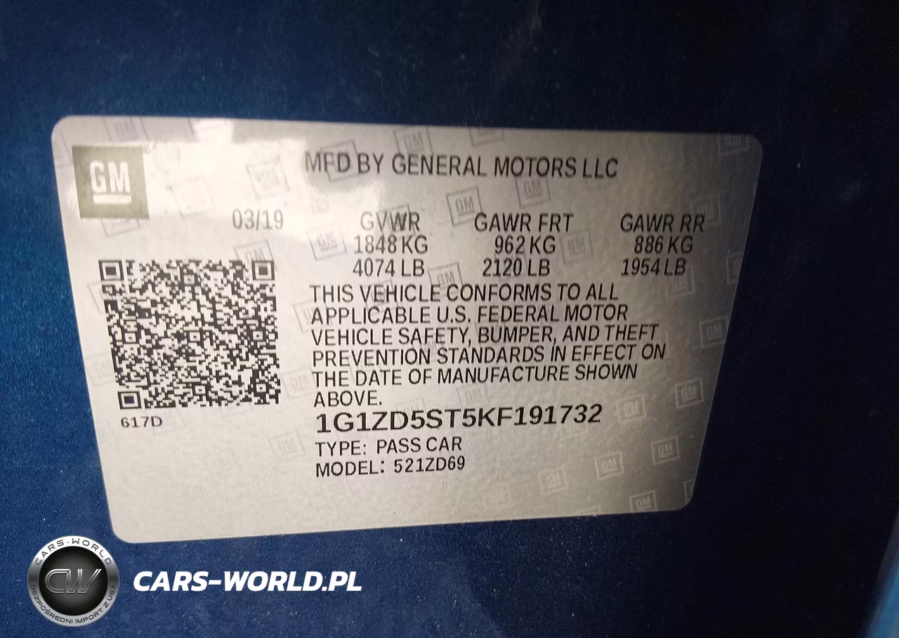 2019 Chevrolet Malibu Lt VIN:1G1ZD5ST5KF191732 - 9