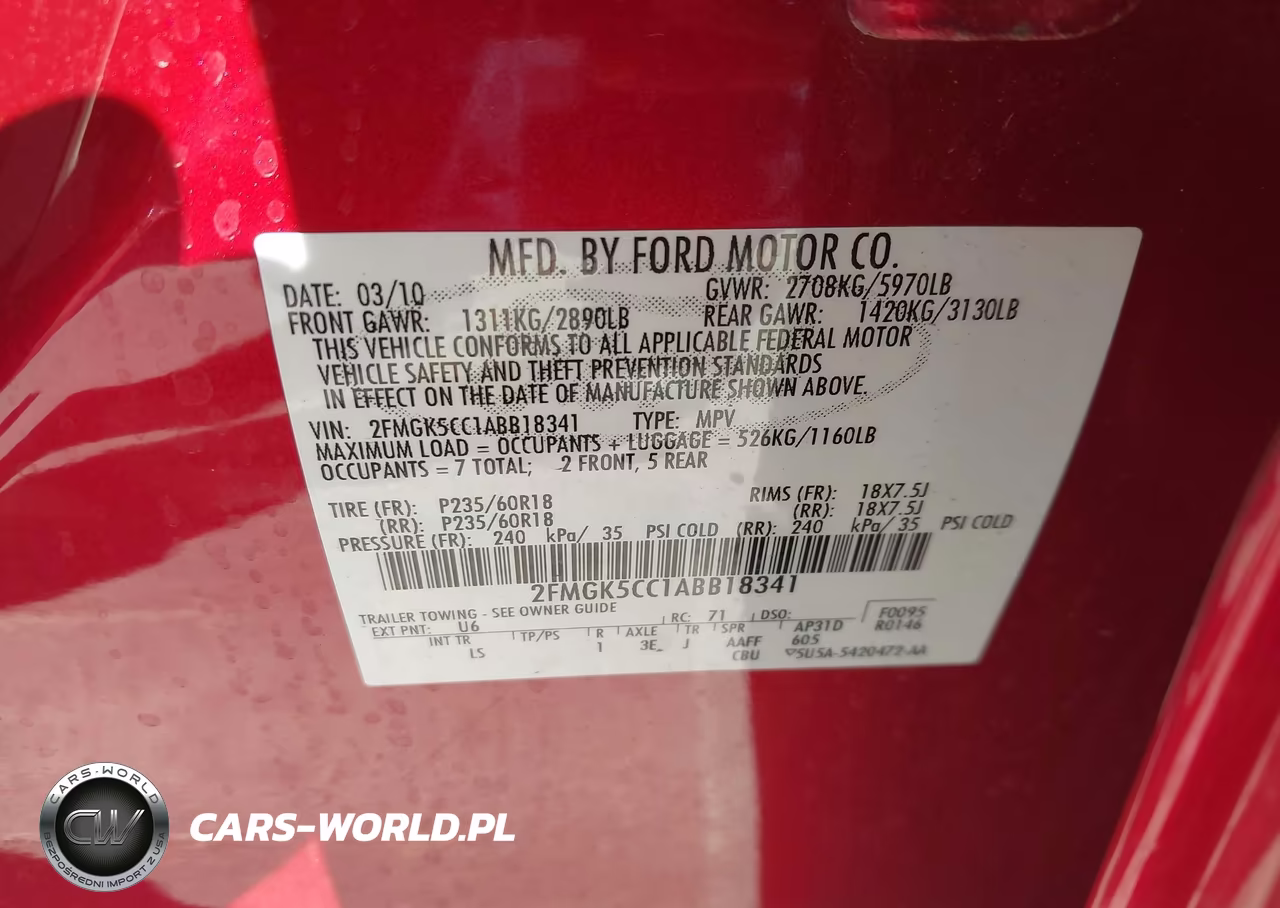 2010 Ford Flex Sel VIN:2FMGK5CC1ABB18341 - 9