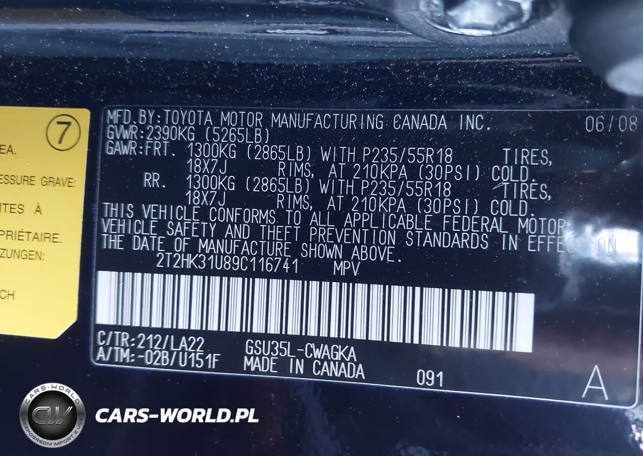 2009 Lexus Rx 350 VIN:2T2HK31U89C116741 - 9