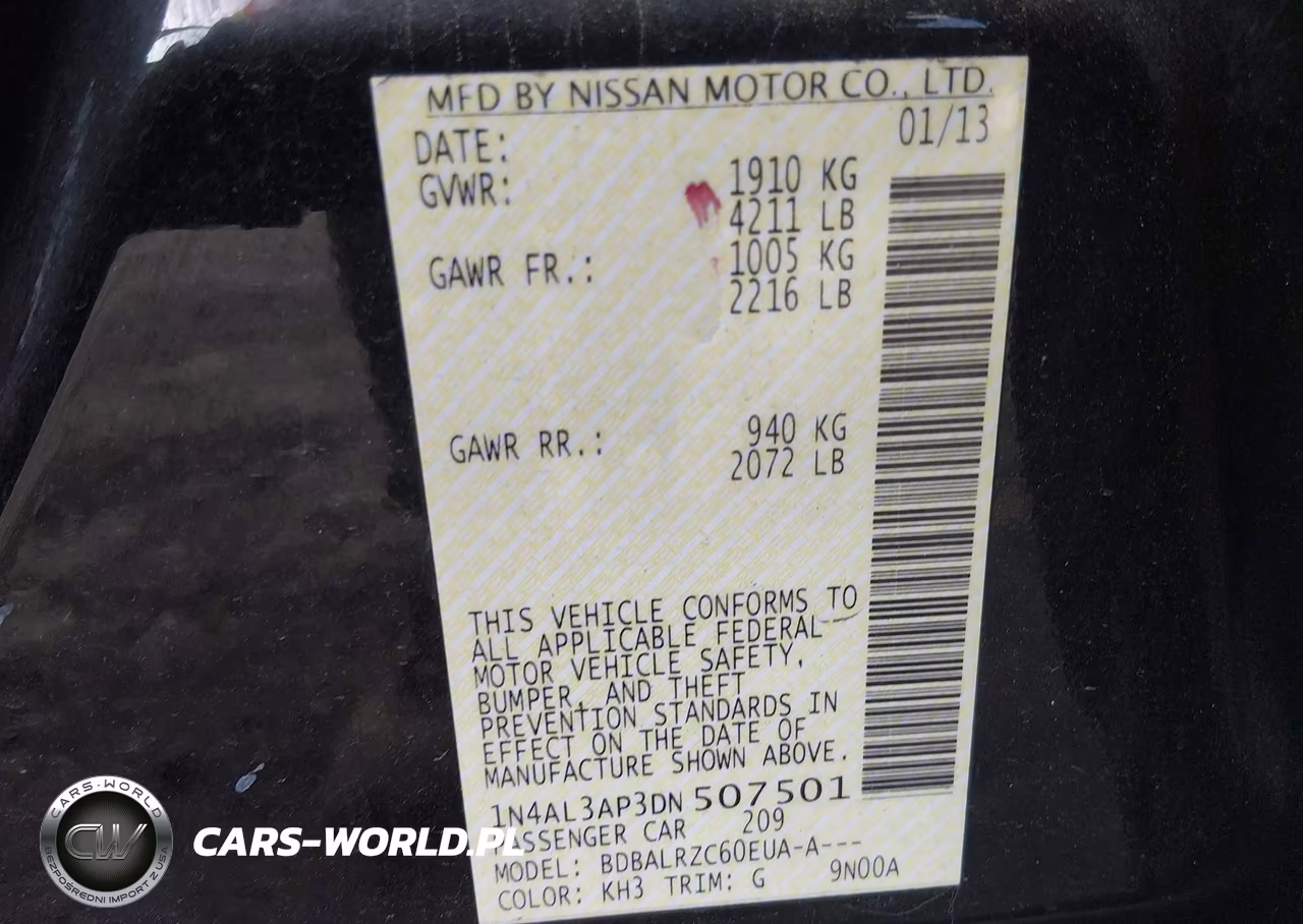2013 Nissan Altima 2.5 S VIN:1N4AL3AP3DN507501 - 9