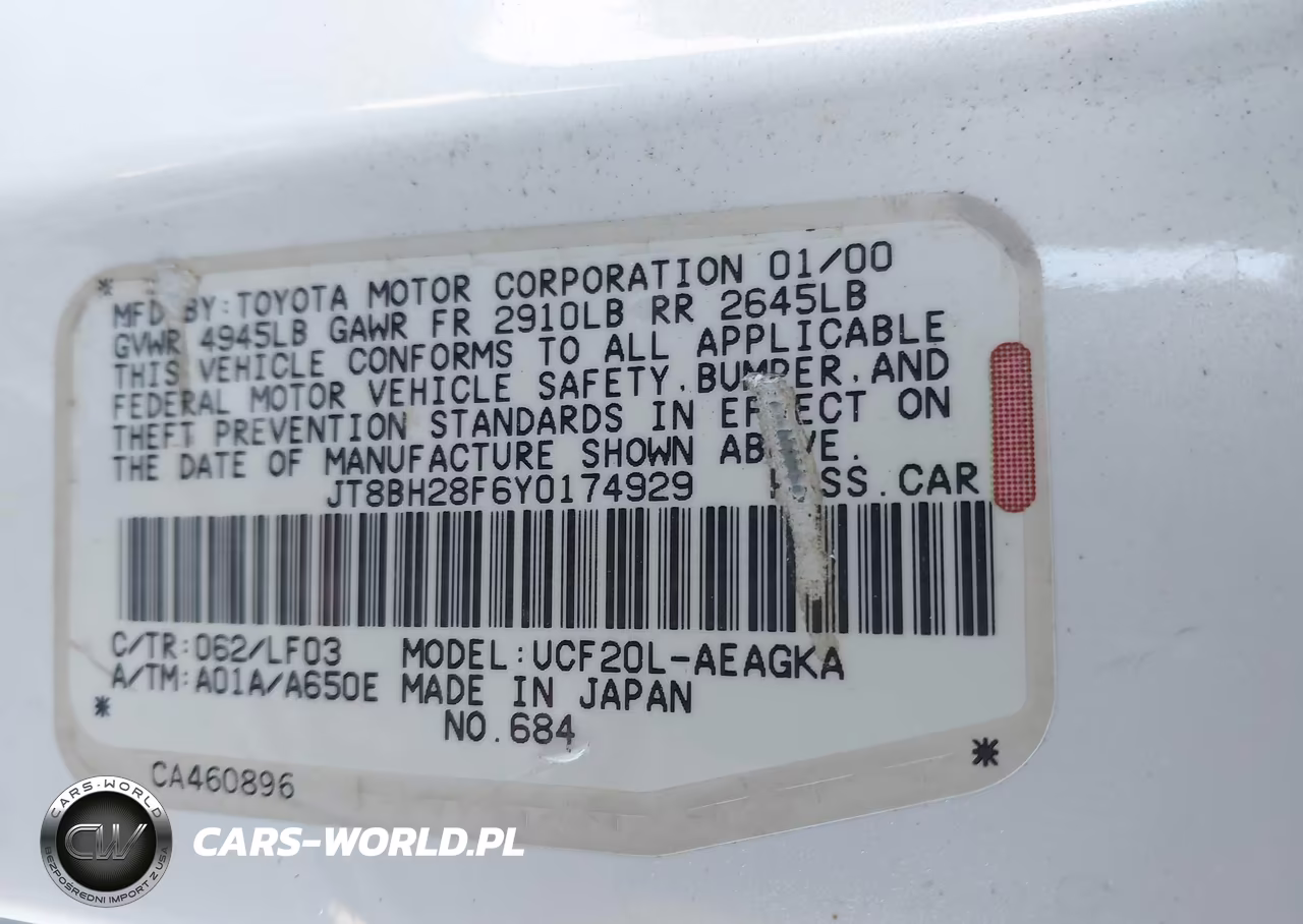 2000 Lexus Ls 400 VIN:JT8BH28F6Y0174929 - 9
