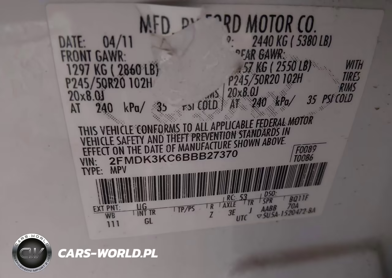 2011 Ford Edge Limited VIN:2FMDK3KC6BBB27370 - 9