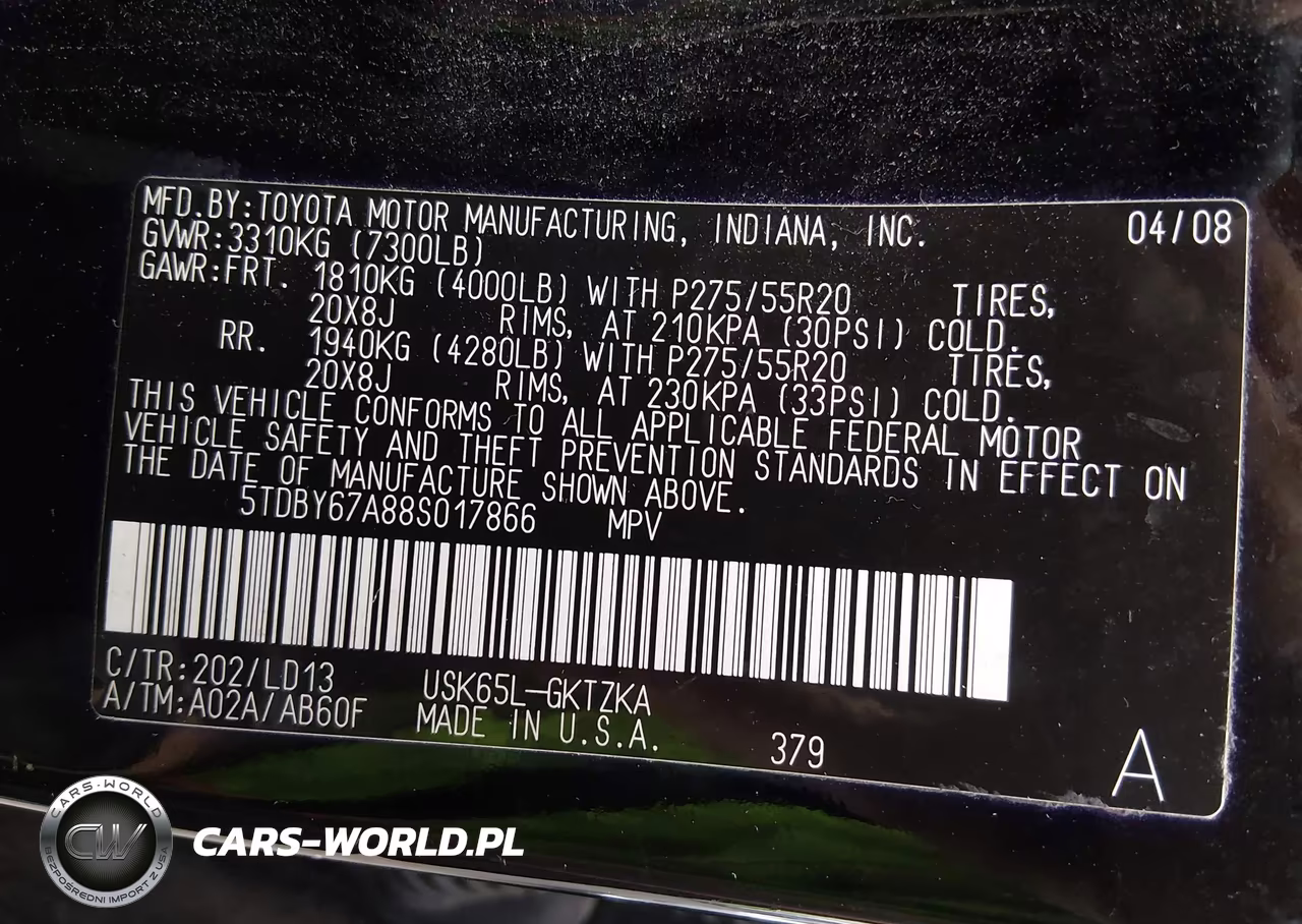 2008 Toyota Sequoia Platinum 5.7L V8 VIN:5TDBY67A88S017866 - 9