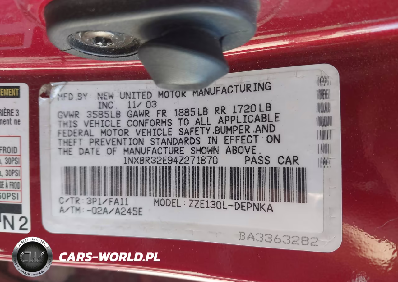 2004 Toyota Corolla Le VIN:1NXBR32E94Z271870 - 9