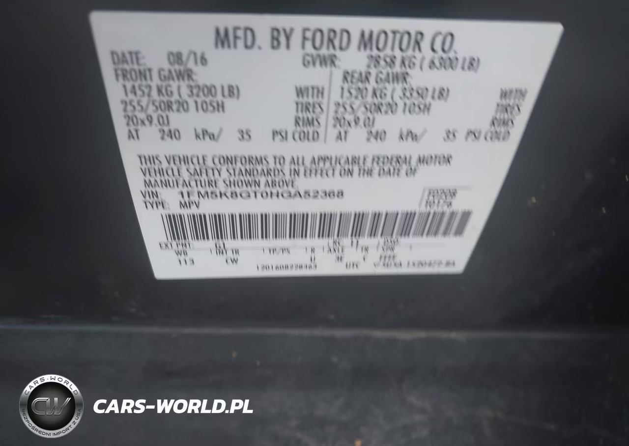 2017 Ford Explorer Sport VIN:1FM5K8GT0HGA52368 - 9