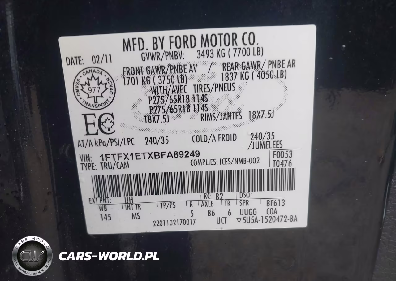 2011 Ford F-150 Xlt VIN:1FTFX1ETXBFA89249 - 9