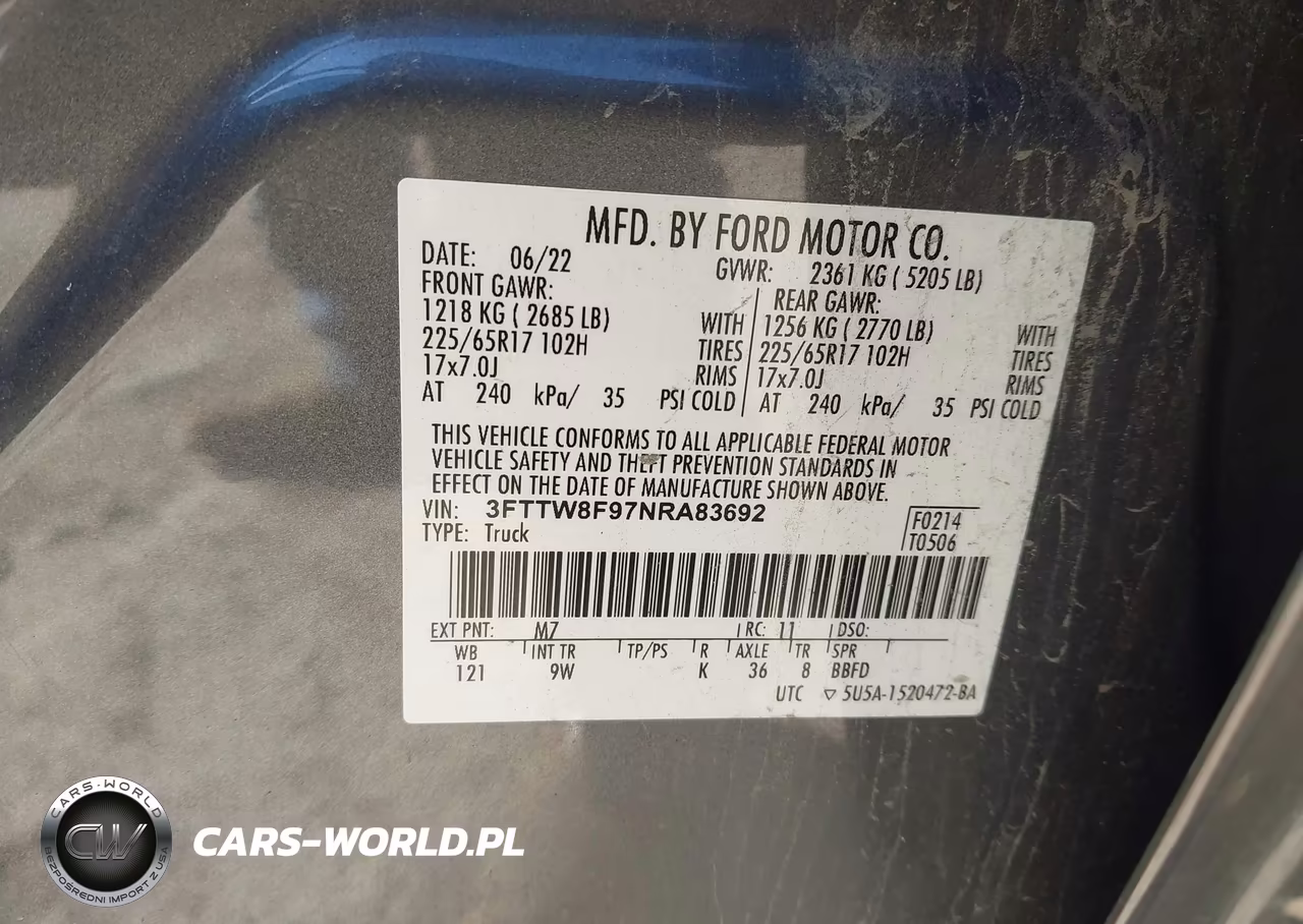 2022 Ford Maverick Xl VIN:3FTTW8F97NRA83692 - 9