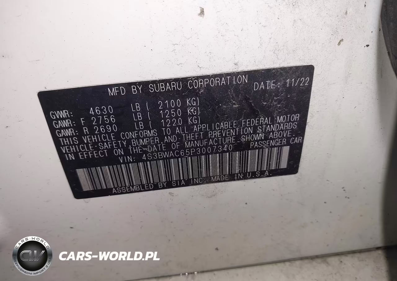 2023 Subaru Legacy Premium VIN:4S3BWAC65P3007340 - 9