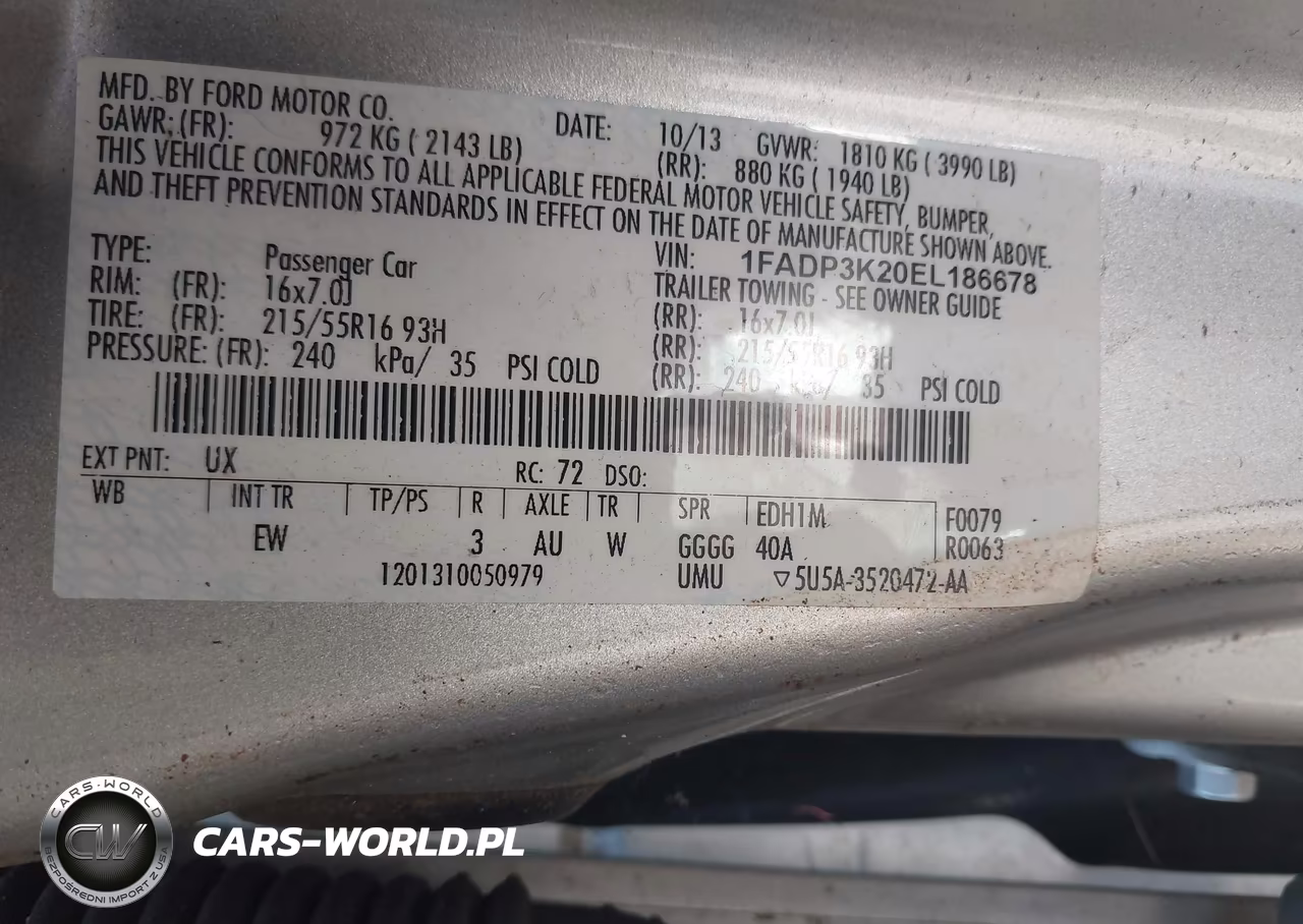 2014 Ford Focus Se VIN:1FADP3K20EL186678 - 9