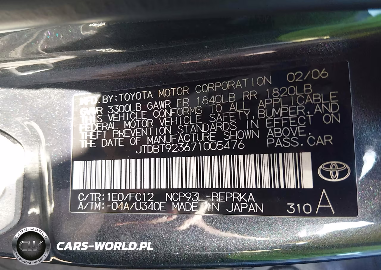 2007 Toyota Yaris VIN:JTDBT923671005476 - 9
