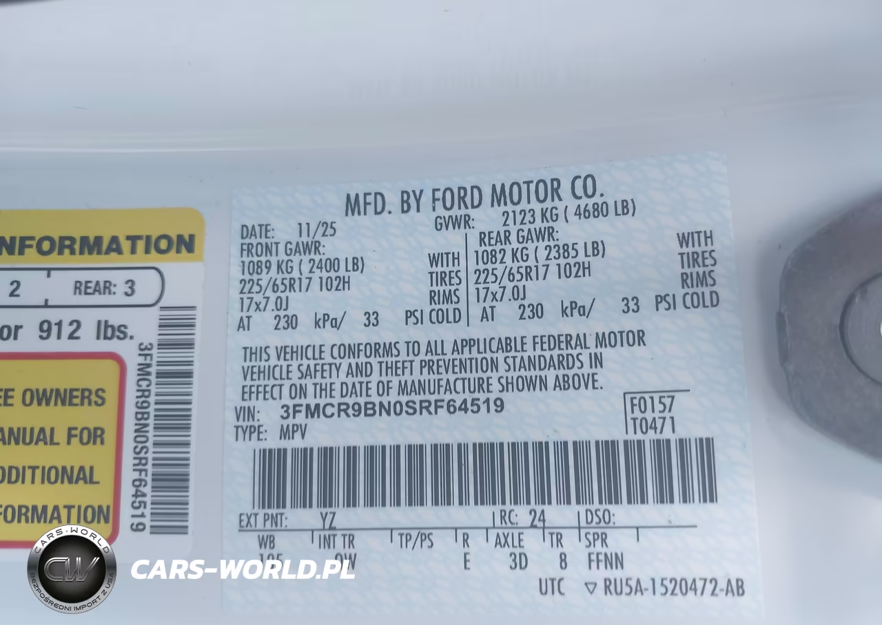 2025 Ford Bronco Sport Big Bend VIN:3FMCR9BN0SRF64519 - 9