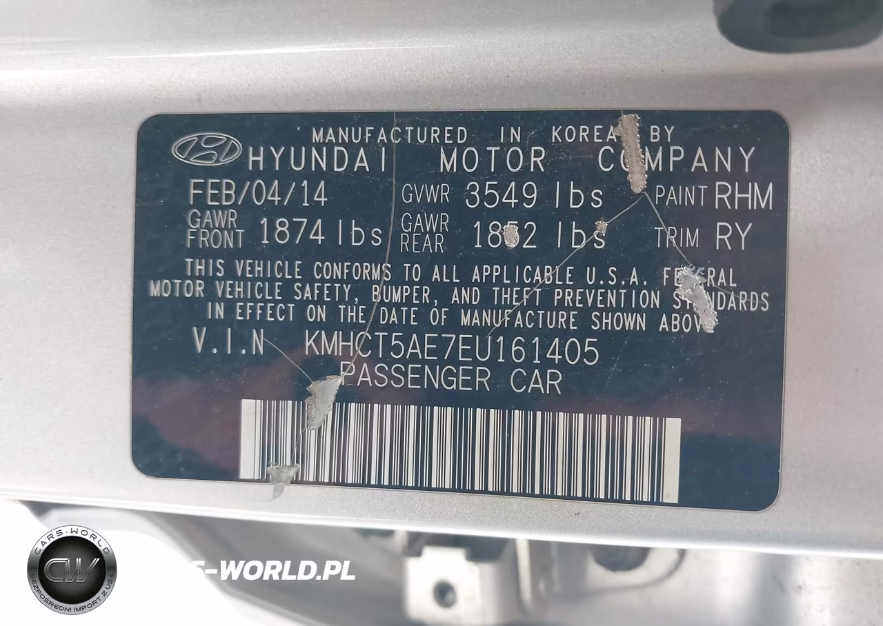 2014 Hyundai Accent Gs VIN:KMHCT5AE7EU161405 - 9