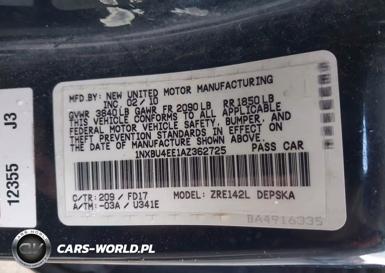 2010 Toyota Corolla S VIN:1NXBU4EE1AZ362725 - 9