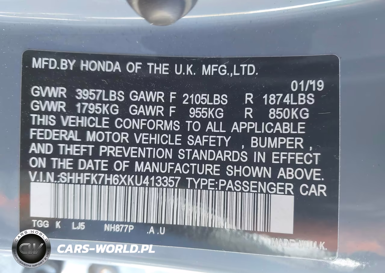 2019 Honda Civic Ex VIN:SHHFK7H6XKU413357 - 9